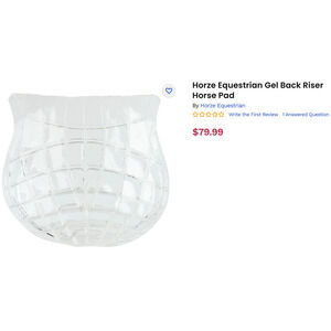 Horze Equestrian Gel Back Riser Horse Pad NEW